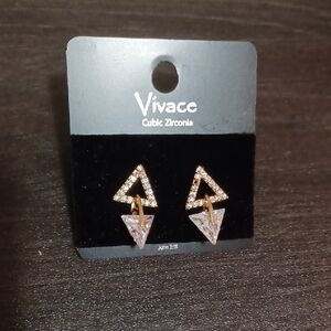 Elegant Gold and Silver Triangle Earrings (Great Deal!)